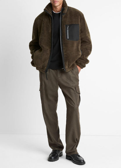 Sherpa Zip Jacket in Jackets DARK LEAF | VINCE Men