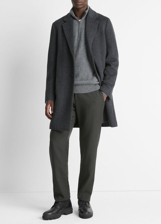 Classic Italian Wool-Blend Coat in Jackets & Outerwear HEATHER CHARCOAL | VINCE Men