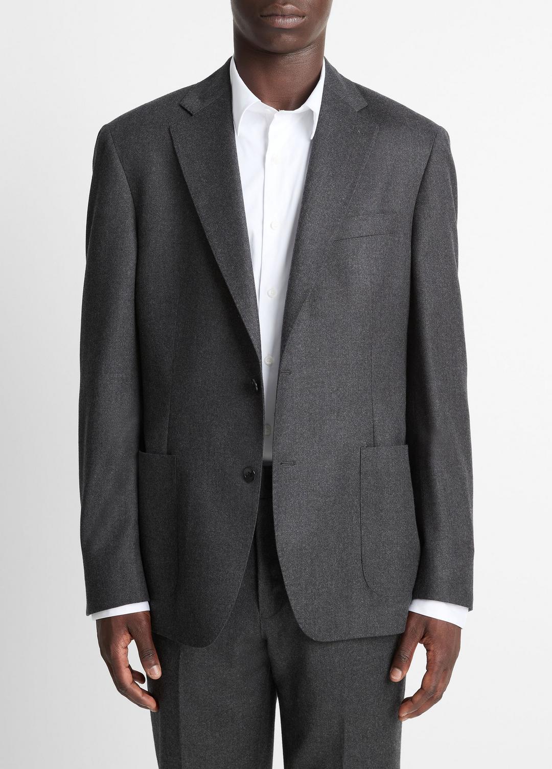Wool-Silk Flannel Relaxed Sport Coat in Blazers CHARCOAL | VINCE Men