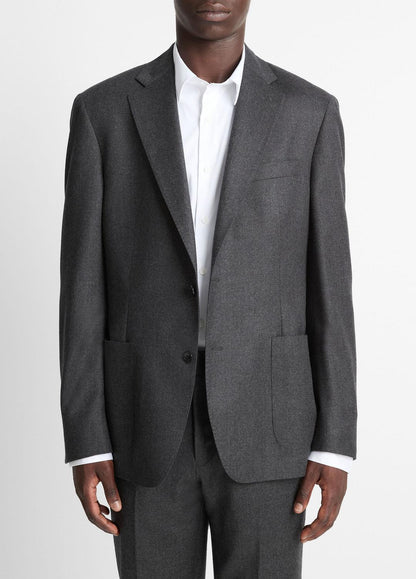 Wool-Silk Flannel Relaxed Sport Coat in Blazers CHARCOAL | VINCE Men