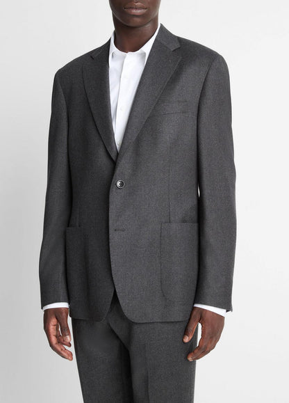 Wool-Silk Flannel Relaxed Sport Coat in Blazers CHARCOAL | VINCE Men