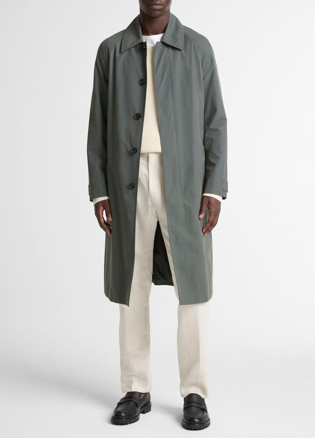Cotton-Blend Single-Breasted Trench Coat in Coats SLATE | VINCE Men