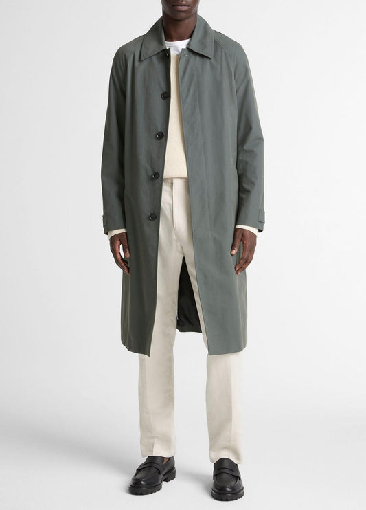 Cotton-Blend Single-Breasted Trench Coat in Coats SLATE | VINCE Men
