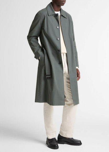 Cotton-Blend Single-Breasted Trench Coat in Coats SLATE | VINCE Men