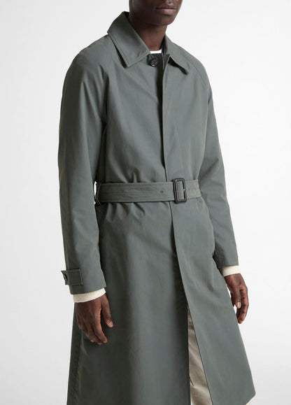 Cotton-Blend Single-Breasted Trench Coat in Coats SLATE | VINCE Men