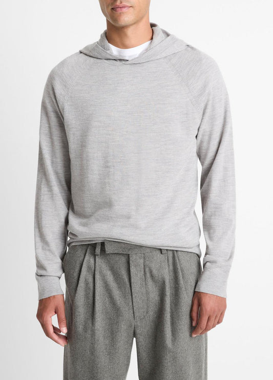 Featherweight Merino Wool-Cashmere Hoodie in Sweatshirts & Hoodies HEATHER GREY | VINCE Men