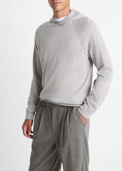 Featherweight Merino Wool-Cashmere Hoodie in Sweatshirts & Hoodies HEATHER GREY | VINCE Men
