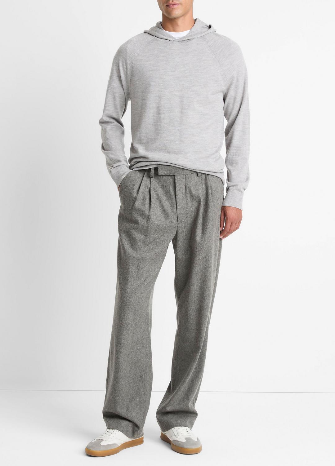 Featherweight Merino Wool-Cashmere Hoodie in Sweatshirts & Hoodies HEATHER GREY | VINCE Men