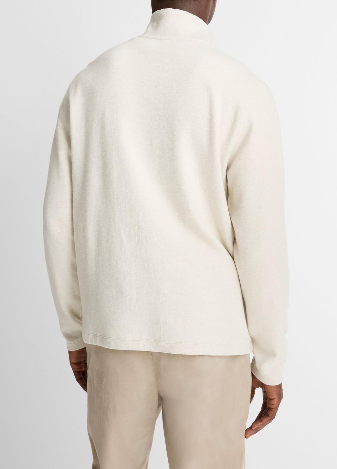 Cotton Button Mock-Neck Pullover in Sweatshirts & Hoodies HEATHER BONE | VINCE Men