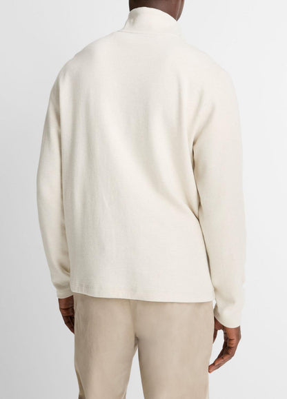 Cotton Button Mock-Neck Pullover in Sweatshirts & Hoodies HEATHER BONE | VINCE Men