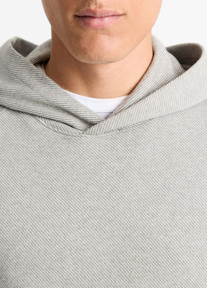 Broken Twill Pullover Hoodie in Sweatshirts & Hoodies HEATHER GREY/OFF WHITE | VINCE Men