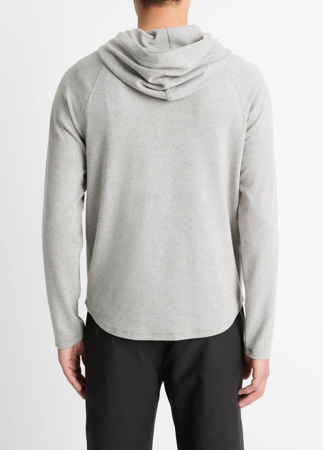Broken Twill Pullover Hoodie in Sweatshirts & Hoodies HEATHER GREY/OFF WHITE | VINCE Men