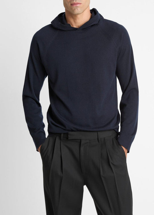 Featherweight Merino Wool-Cashmere Hoodie in Sweatshirts & Hoodies COASTAL BLUE | VINCE Men