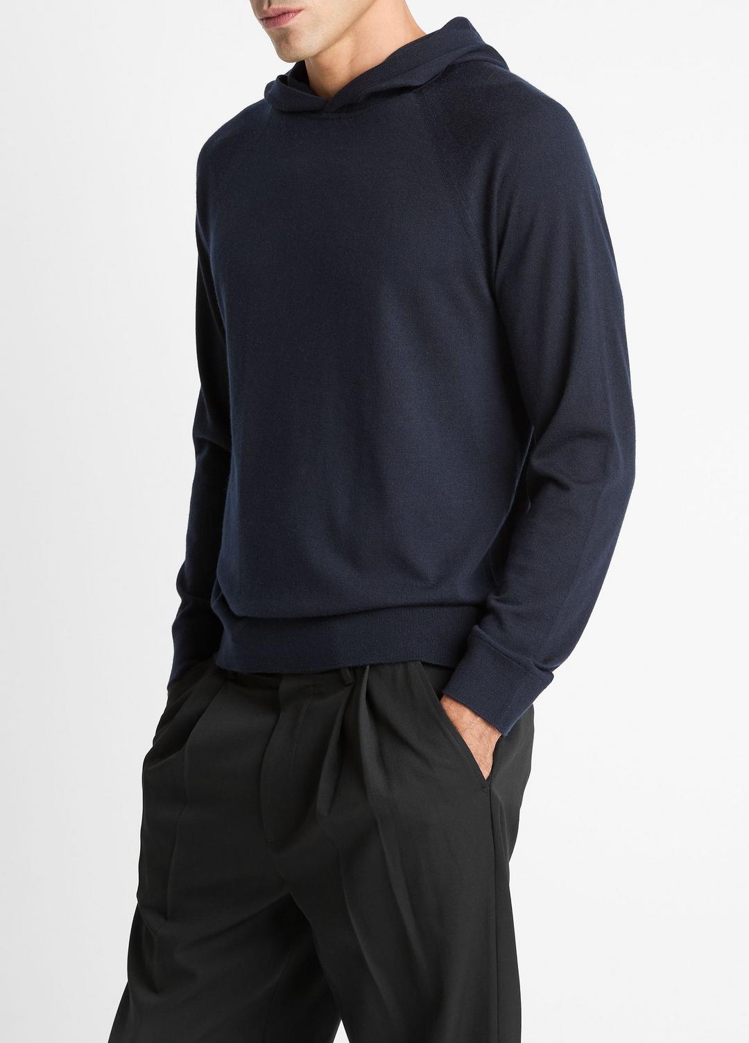 Featherweight Merino Wool-Cashmere Hoodie in Sweatshirts & Hoodies COASTAL BLUE | VINCE Men