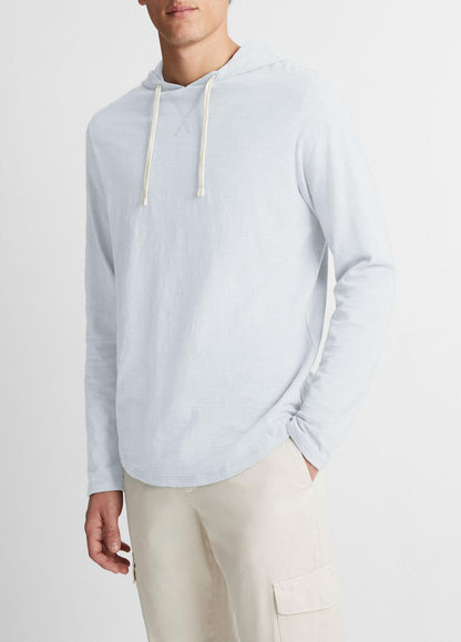 Textured Cotton Hoodie in Sweatshirts & Hoodies SHIRTING BLUE | VINCE Men