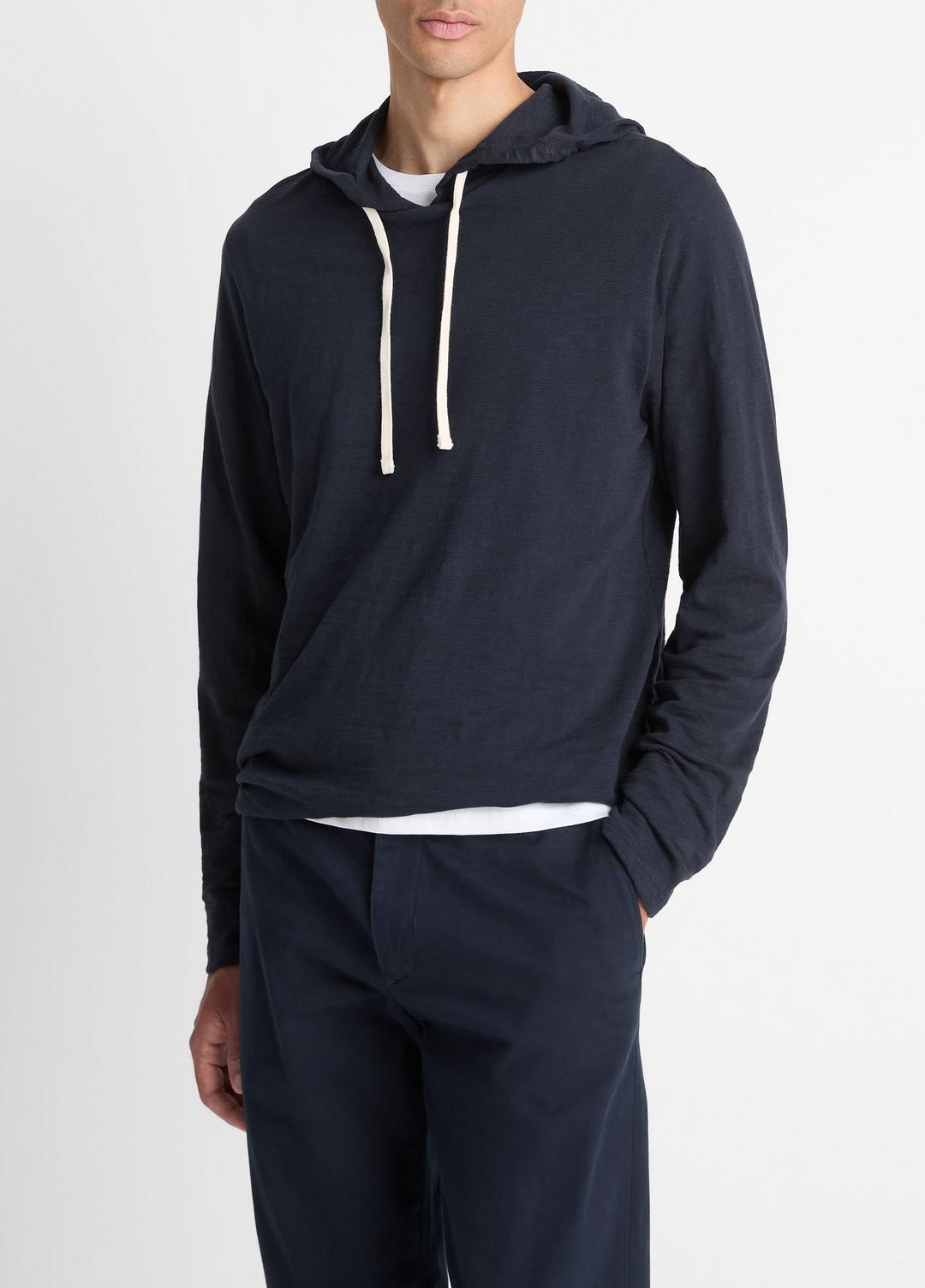 Textured Cotton Hoodie in Sweatshirts & Hoodies COASTAL BLUE | VINCE Men