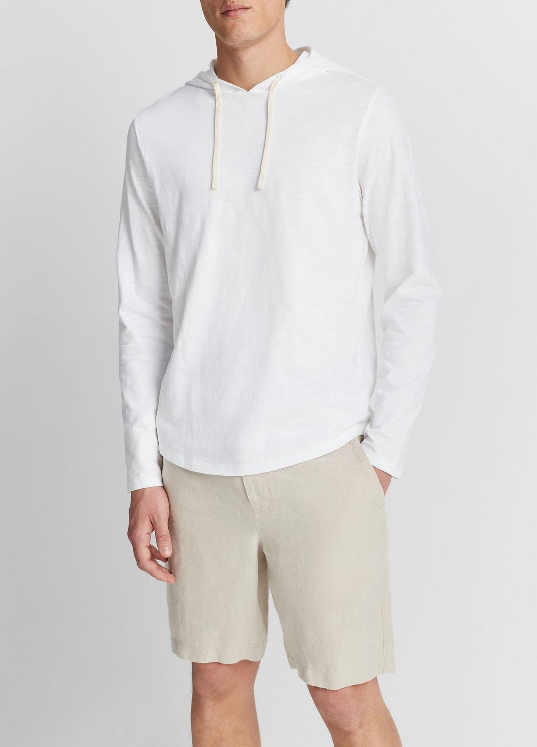 Textured Cotton Hoodie in Sweatshirts & Hoodies OPTIC WHITE | VINCE Men