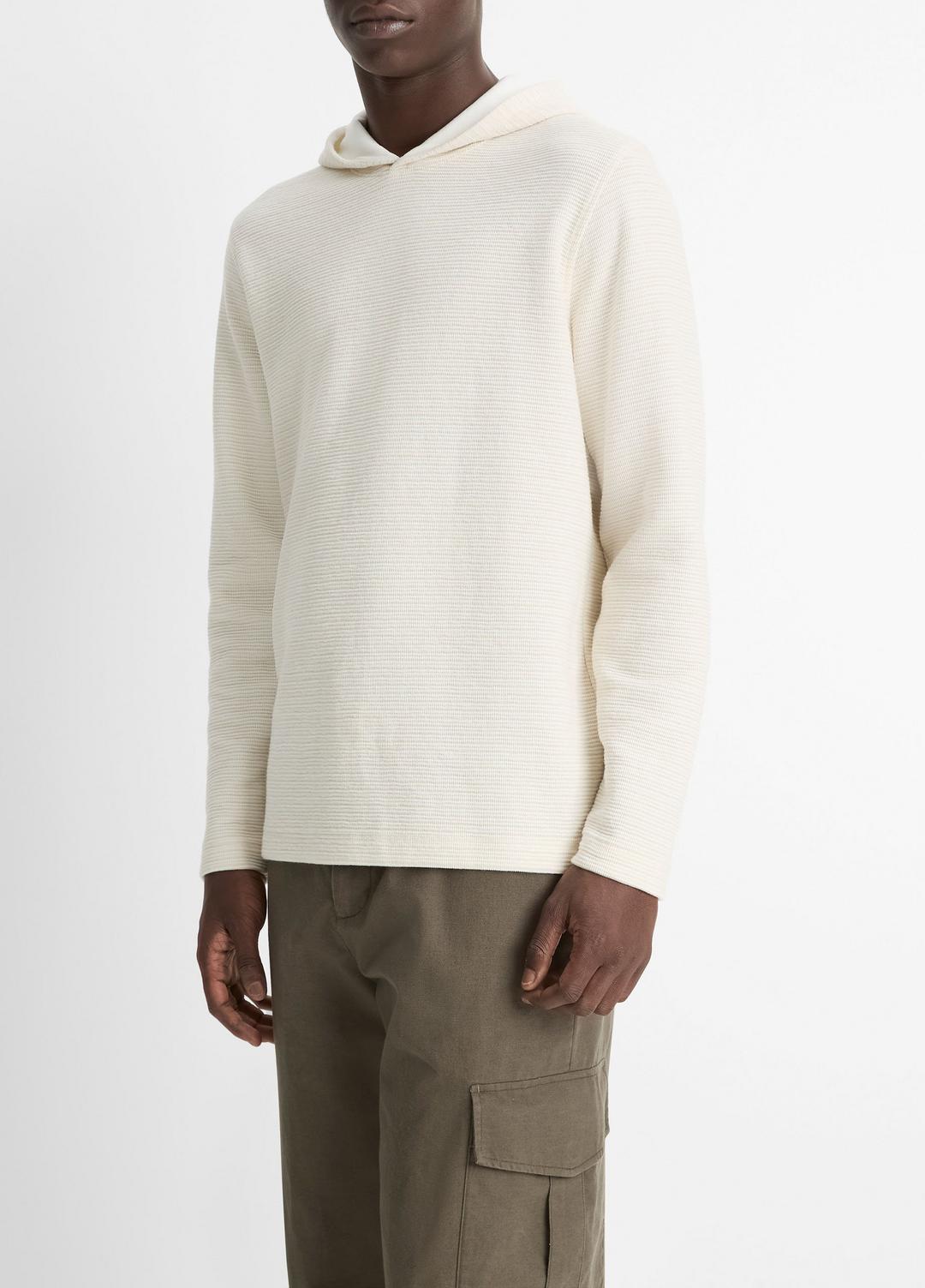 Variegated Stripe Double-Face Cotton-Blend Hoodie in Sweatshirts & Hoodies BAJA SAND/NATURAL | VINCE Men