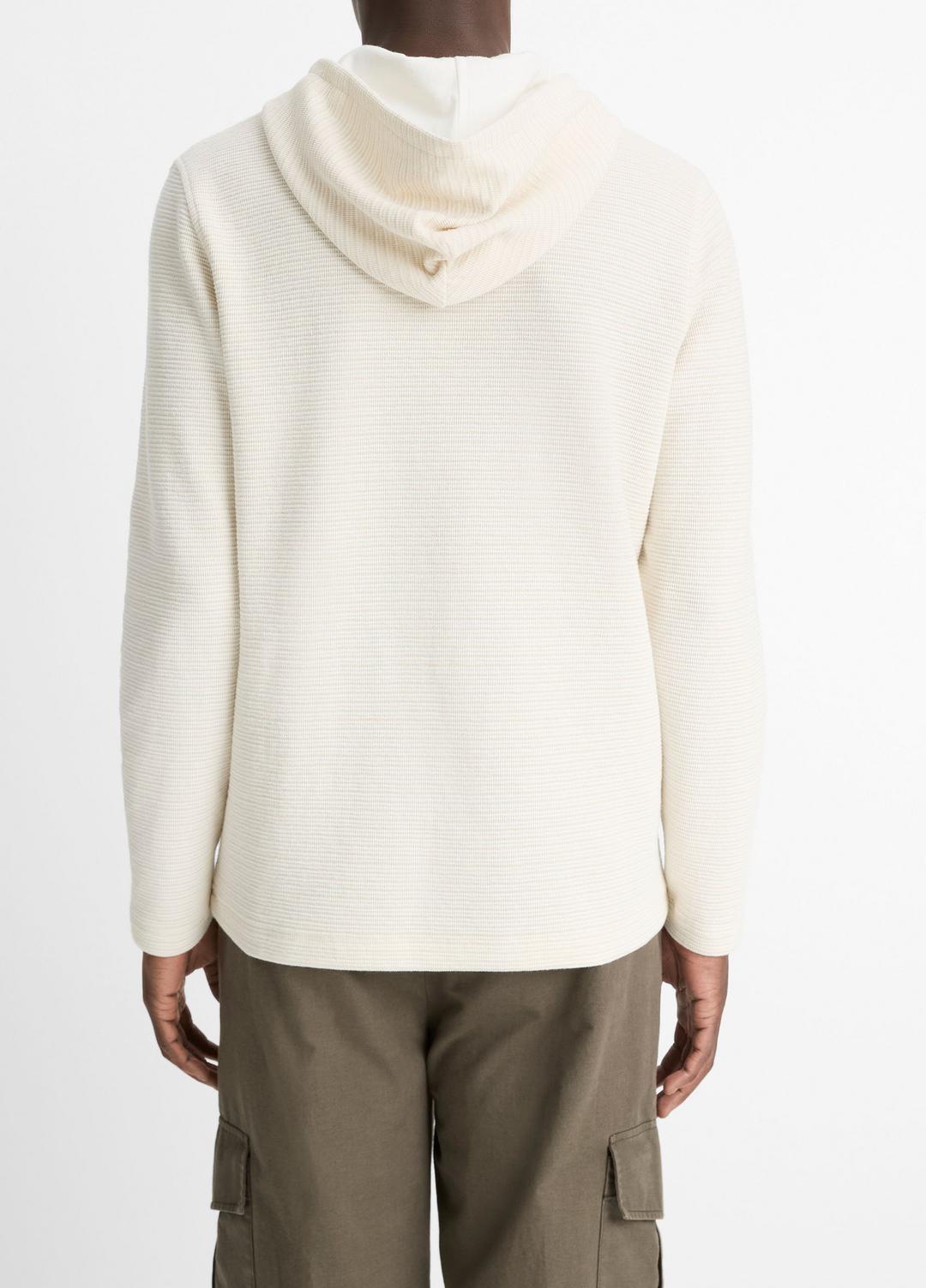 Variegated Stripe Double-Face Cotton-Blend Hoodie in Sweatshirts & Hoodies BAJA SAND/NATURAL | VINCE Men