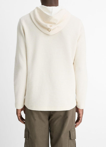 Variegated Stripe Double-Face Cotton-Blend Hoodie in Sweatshirts & Hoodies BAJA SAND/NATURAL | VINCE Men