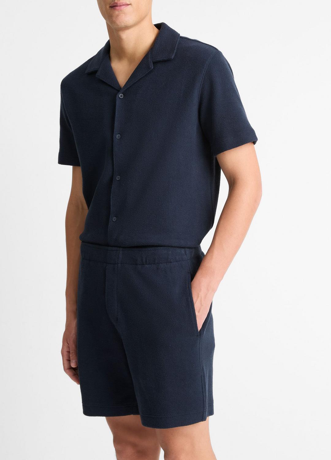 Cotton Bouclé Pull-On Short in Shorts COASTAL BLUE | VINCE Men