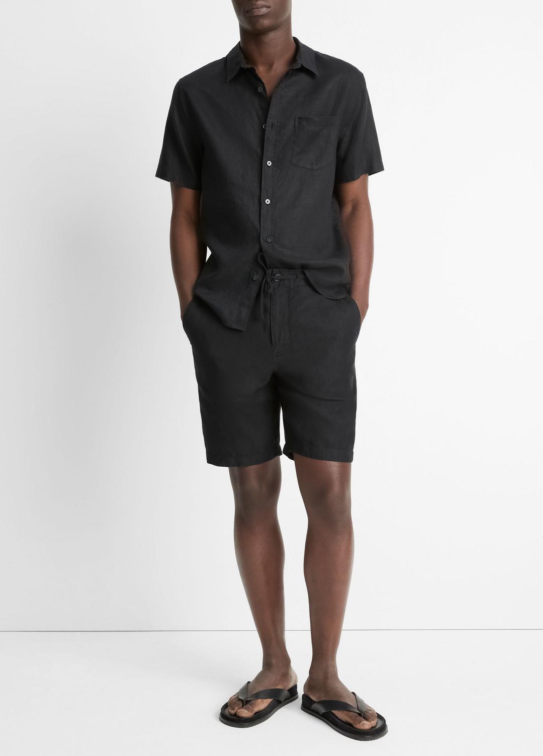 Hemp Drawstring Short in Shorts BLACK | VINCE Men