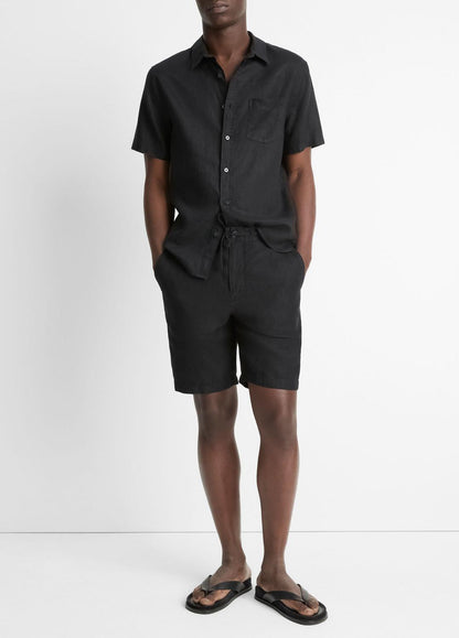Hemp Drawstring Short in Shorts BLACK | VINCE Men