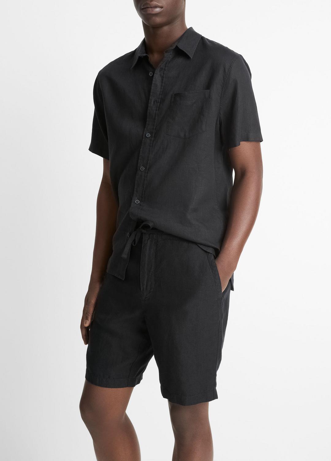 Hemp Drawstring Short in Shorts BLACK | VINCE Men