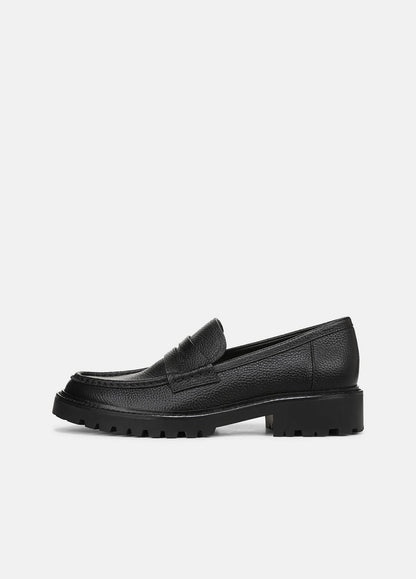 Delmore Leather Lug-Sole Loafer in Loafers BLACK | VINCE Men