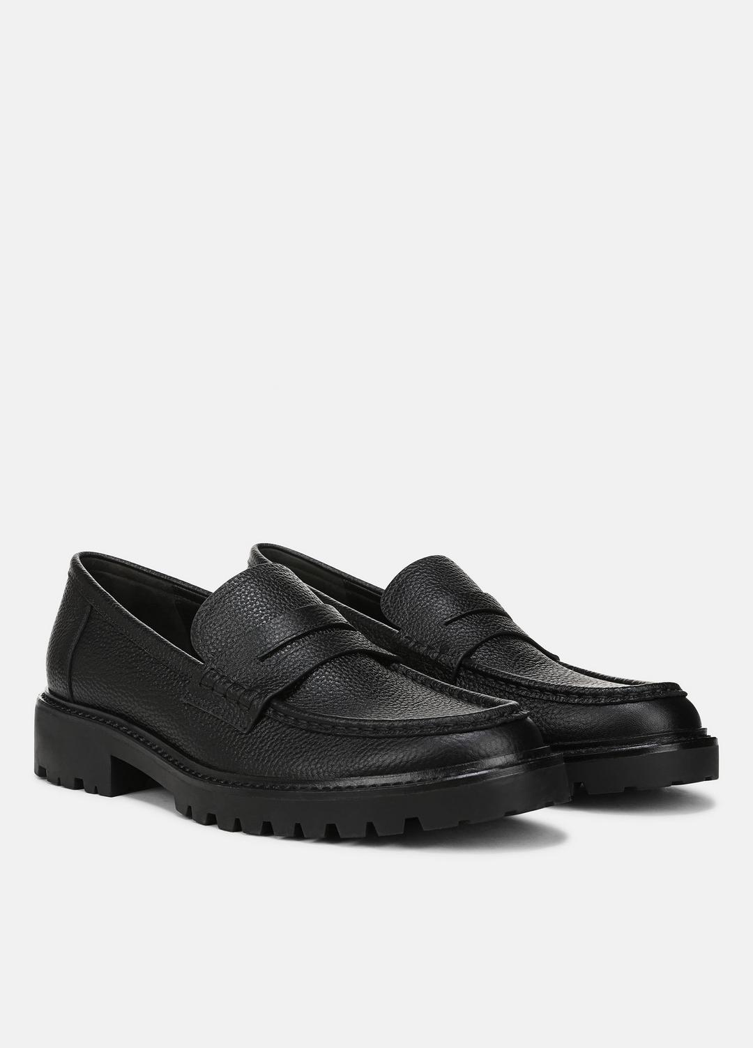 Delmore Leather Lug-Sole Loafer in Loafers BLACK | VINCE Men