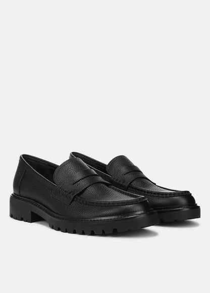 Delmore Leather Lug-Sole Loafer in Loafers BLACK | VINCE Men