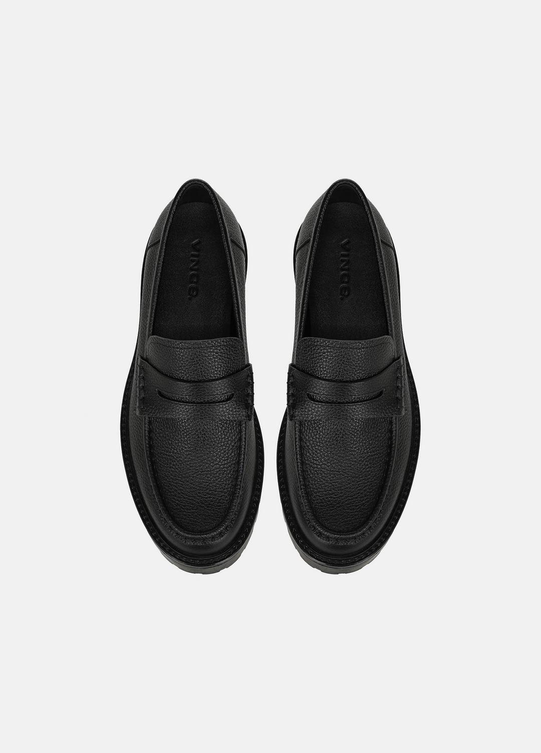 Delmore Leather Lug-Sole Loafer in Loafers BLACK | VINCE Men