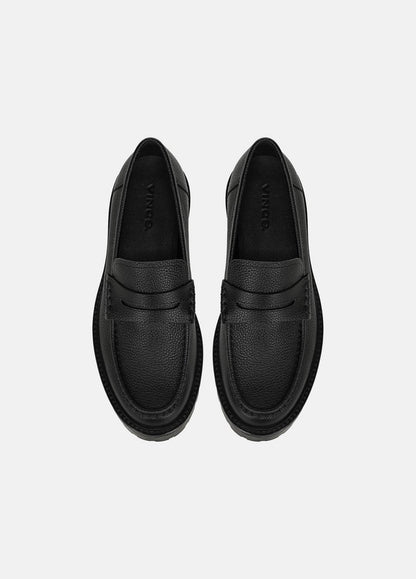 Delmore Leather Lug-Sole Loafer in Loafers BLACK | VINCE Men