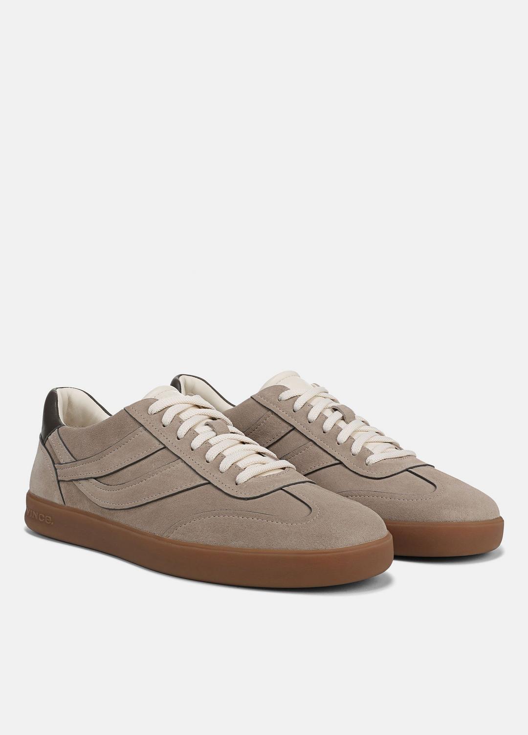 Oasis Contrast-Edge Suede & Leather Sneaker in Sneakers SANDSTORM/COCOA BROWN | VINCE Men