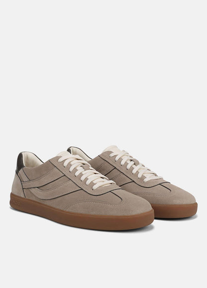 Oasis Contrast-Edge Suede & Leather Sneaker in Sneakers SANDSTORM/COCOA BROWN | VINCE Men