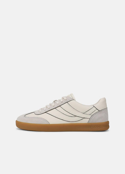 Oasis Contrast-Edge Leather & Suede Sneaker in Sneakers HORCHATA/PEBBLE WHITE | VINCE Men