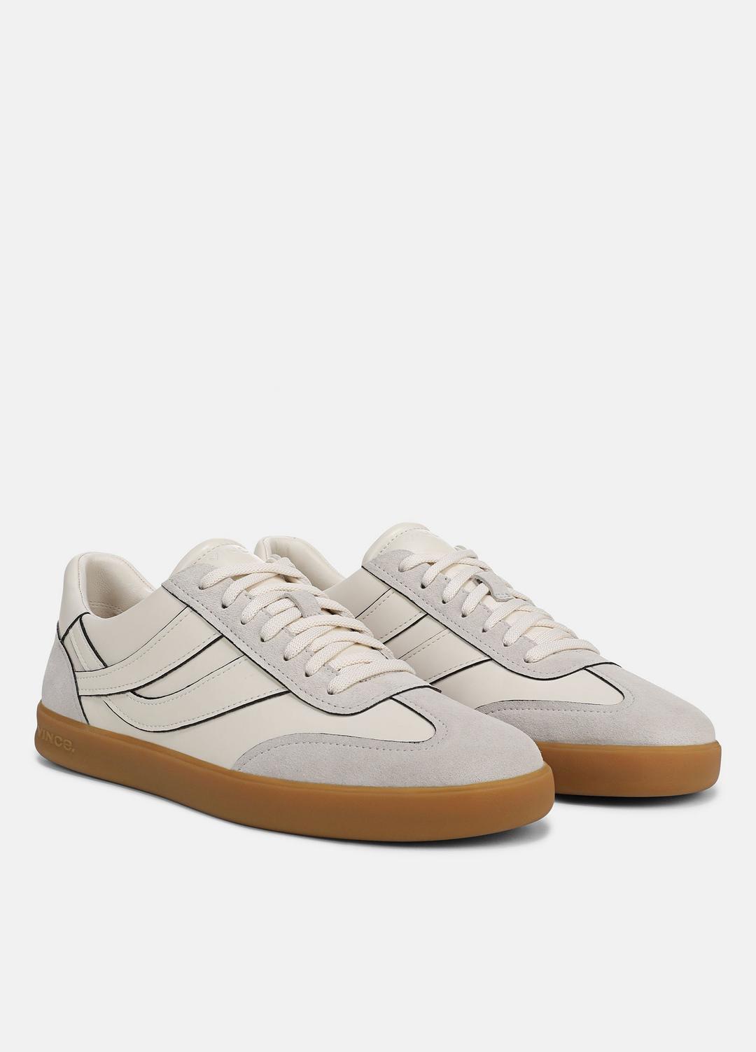 Oasis Contrast-Edge Leather & Suede Sneaker in Sneakers HORCHATA/PEBBLE WHITE | VINCE Men