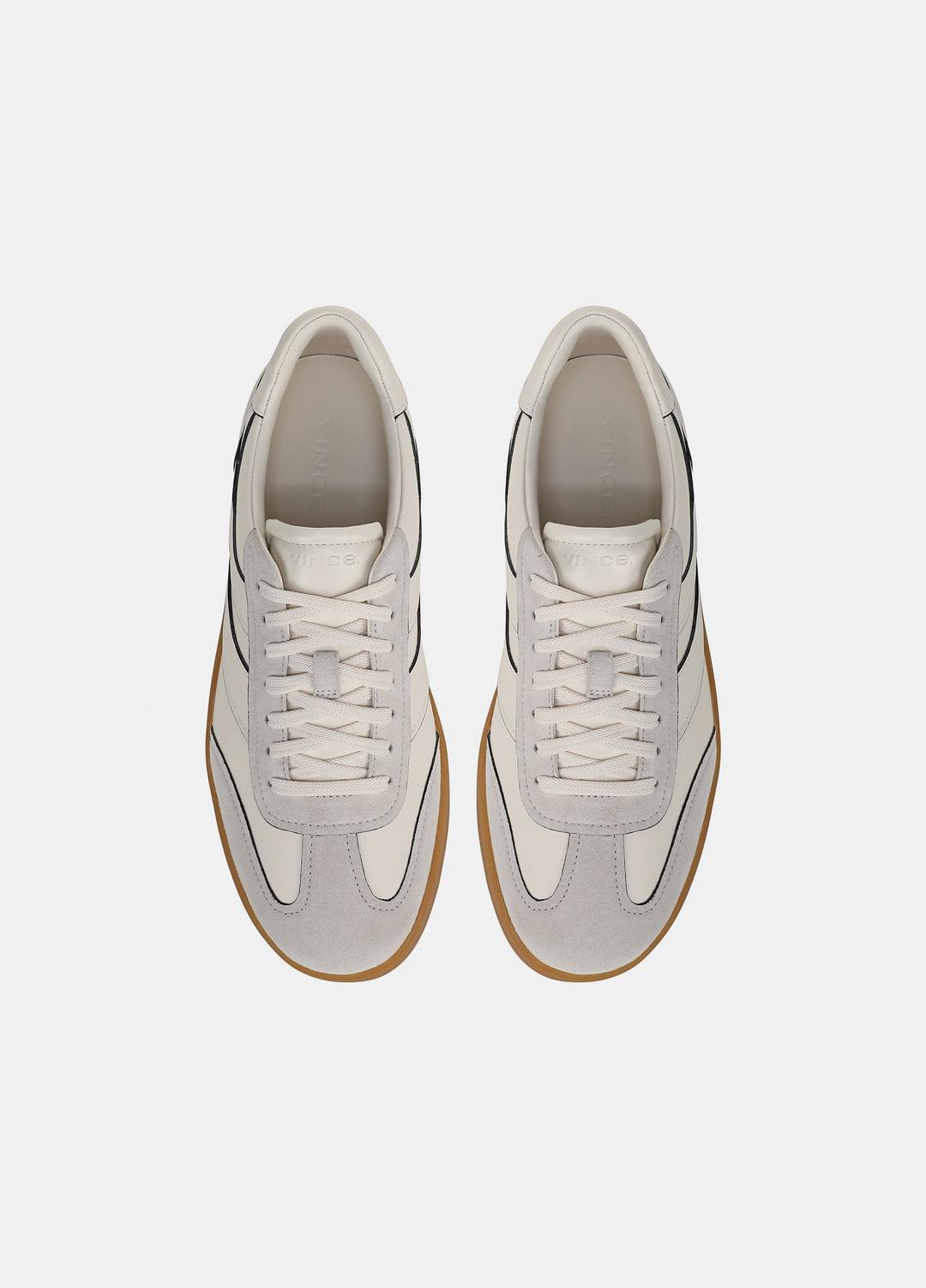 Oasis Contrast-Edge Leather & Suede Sneaker in Sneakers HORCHATA/PEBBLE WHITE | VINCE Men