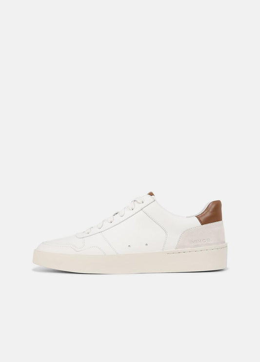 Peyton Leather Lace-Up Sneaker in Sneakers CHALK WHITE | VINCE Men