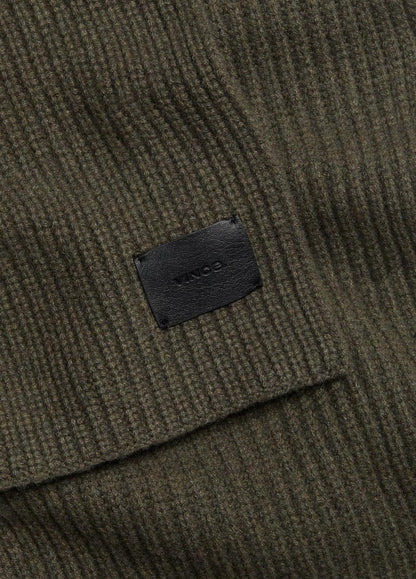 Cashmere Shaker-Stitch Scarf in Scarves & Hats HEATHER OLIVE | VINCE Men