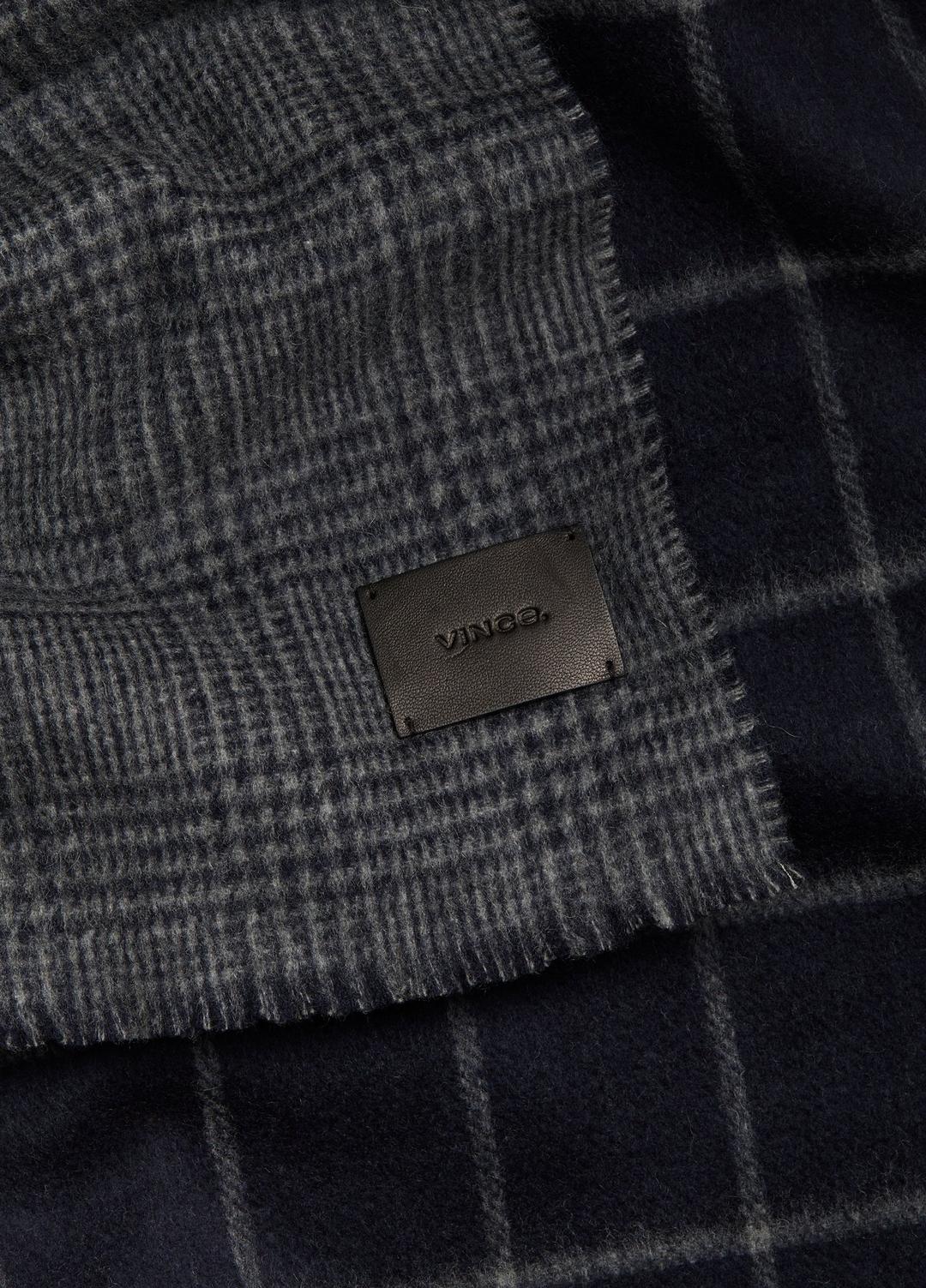 Double-Face Plaid Wool-Cashmere Scarf in Scarves & Hats COASTAL BLUE/MEDIUM HEATHER GREY | VINCE Men