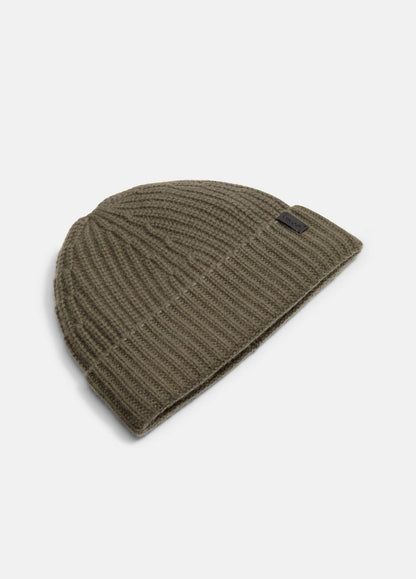 Cashmere Shaker-Stitch Beanie in Scarves & Hats SURPLUS OLIVE | VINCE Men