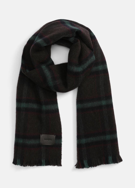 Brushed Holme Plaid Wool Scarf in Scarves & Hats BROWN | VINCE Men