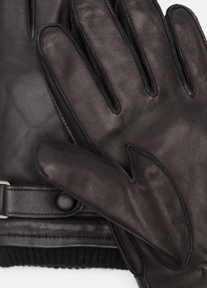Leather Wrist-Strap Glove in Gloves BLACK | VINCE Men