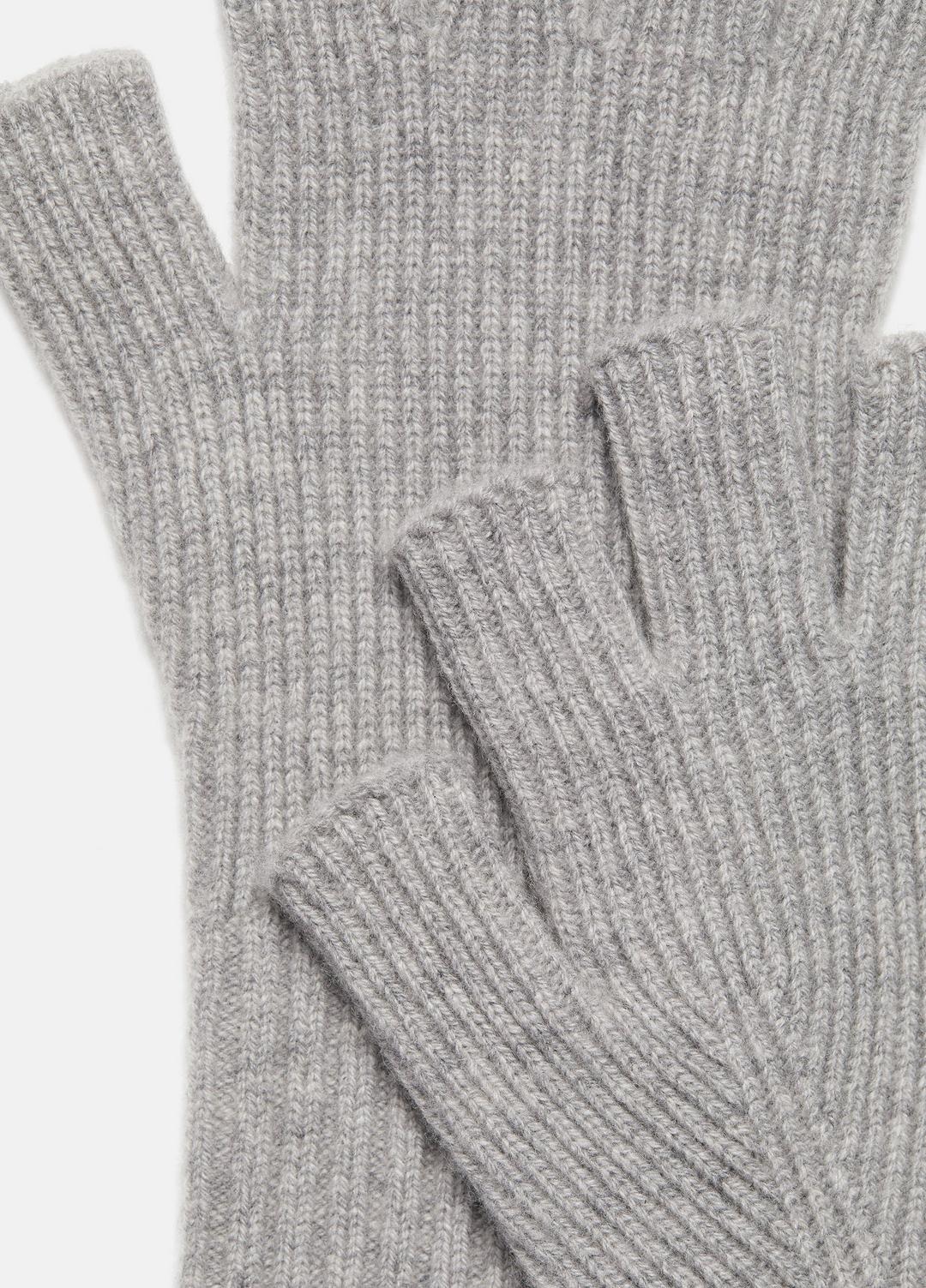 Wool-Cashmere Rib-Knit Fingerless Glove in Gloves HEATHER GREY | VINCE Men