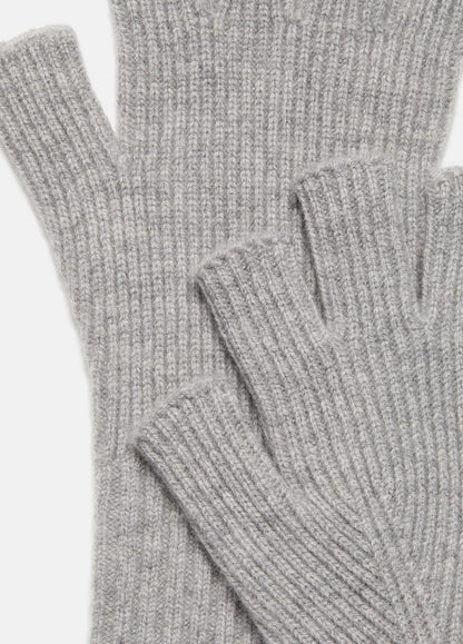 Wool-Cashmere Rib-Knit Fingerless Glove in Gloves HEATHER GREY | VINCE Men