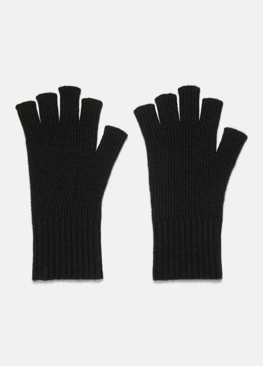 Wool-Cashmere Rib-Knit Fingerless Glove in Gloves HEATHER BLACK | VINCE Men