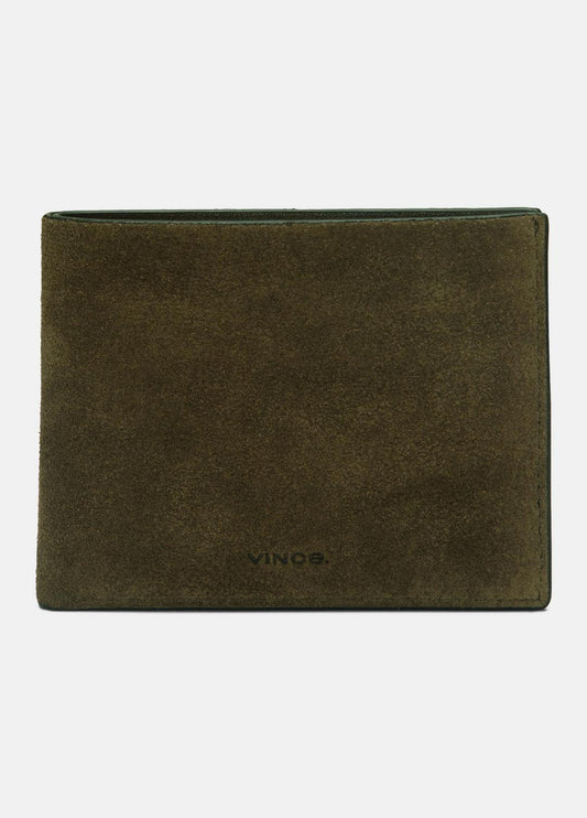 Suede Bifold Wallet in Bags DRIVER GREEN | VINCE Men