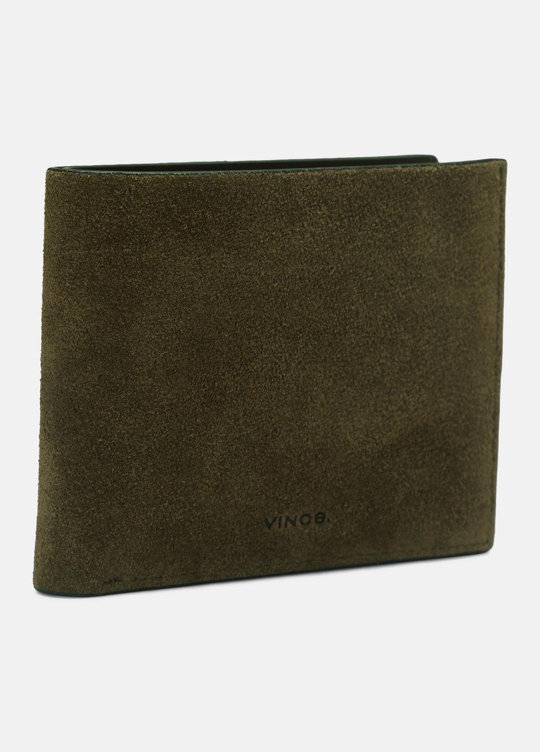 Suede Bifold Wallet in Bags DRIVER GREEN | VINCE Men