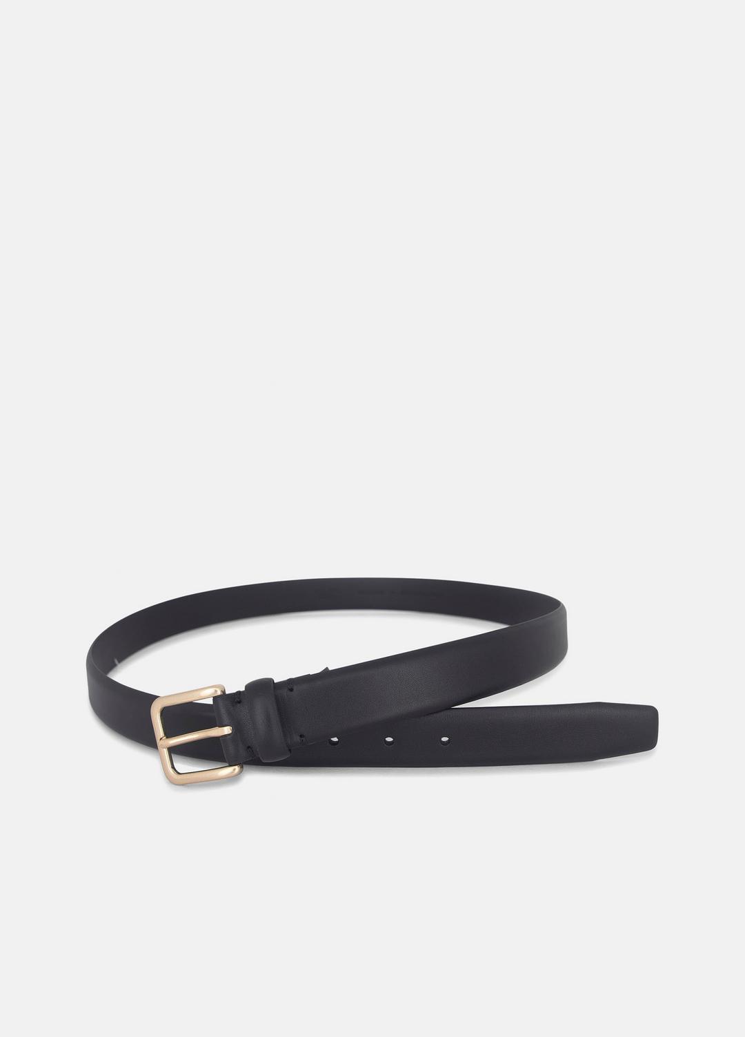 Men's 30mm Leather Belt in Belts BLACK/ANTIQUE BRASS | VINCE Men